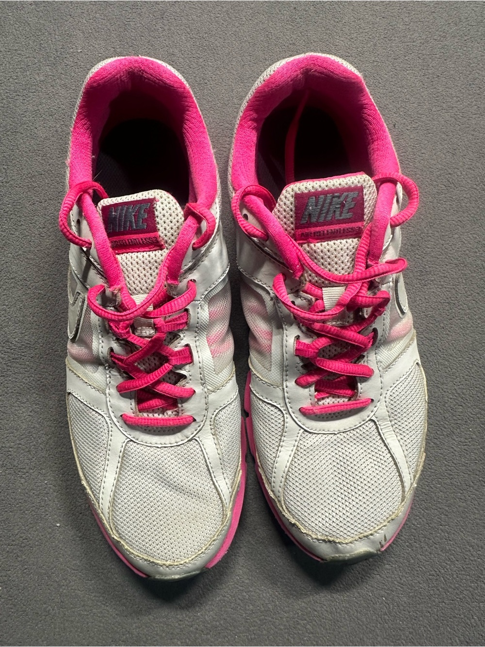 Nike White and Hot Pink Women's Athletic Sneakers
